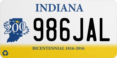 IN license plate 986JAL