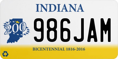 IN license plate 986JAM