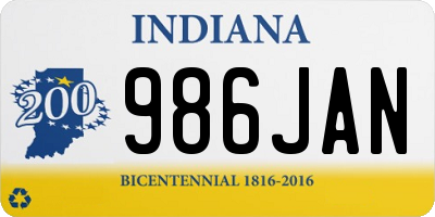 IN license plate 986JAN