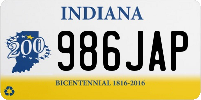 IN license plate 986JAP