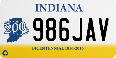 IN license plate 986JAV