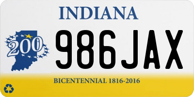 IN license plate 986JAX
