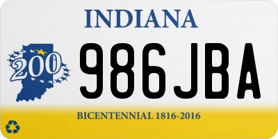 IN license plate 986JBA
