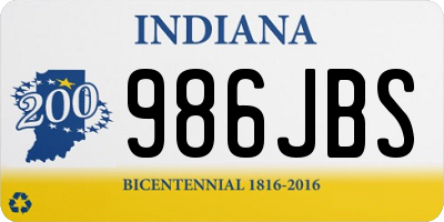 IN license plate 986JBS