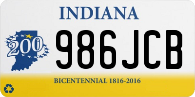 IN license plate 986JCB