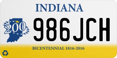 IN license plate 986JCH
