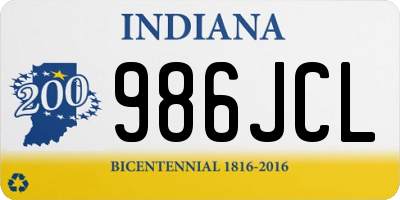 IN license plate 986JCL