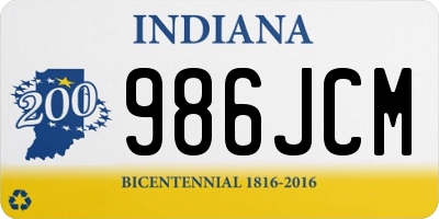 IN license plate 986JCM