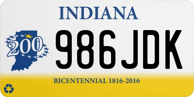 IN license plate 986JDK