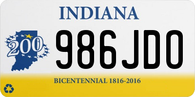IN license plate 986JDO