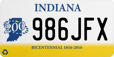 IN license plate 986JFX