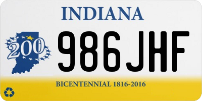 IN license plate 986JHF