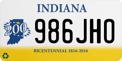IN license plate 986JHO