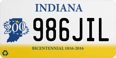 IN license plate 986JIL