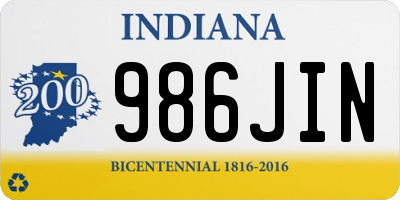 IN license plate 986JIN