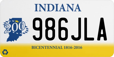 IN license plate 986JLA