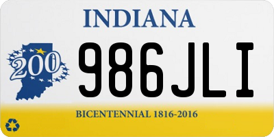 IN license plate 986JLI