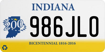 IN license plate 986JLO
