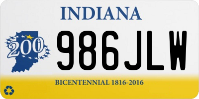 IN license plate 986JLW