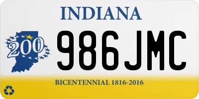 IN license plate 986JMC