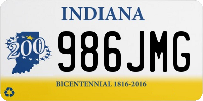 IN license plate 986JMG