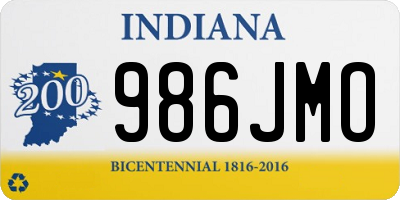 IN license plate 986JMO