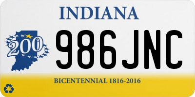 IN license plate 986JNC