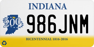 IN license plate 986JNM