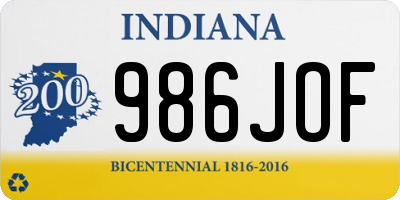 IN license plate 986JOF