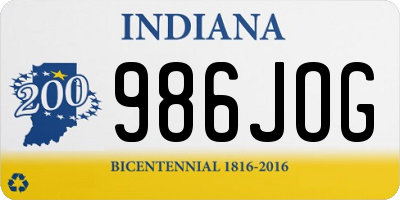 IN license plate 986JOG