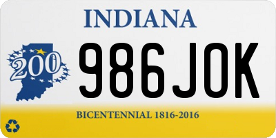 IN license plate 986JOK