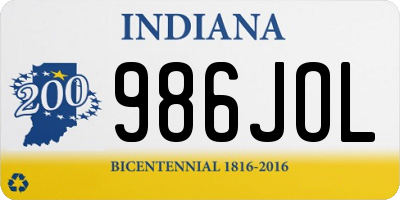 IN license plate 986JOL