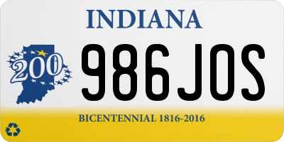 IN license plate 986JOS