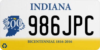 IN license plate 986JPC