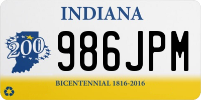 IN license plate 986JPM
