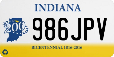 IN license plate 986JPV