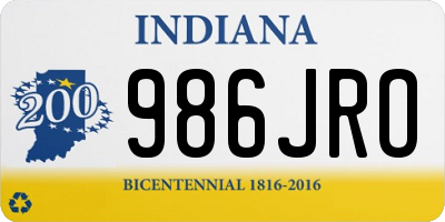 IN license plate 986JRO