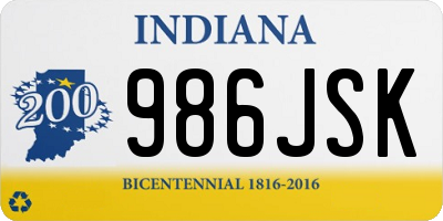 IN license plate 986JSK