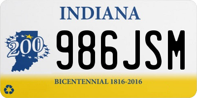 IN license plate 986JSM