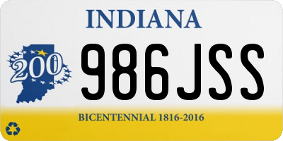 IN license plate 986JSS