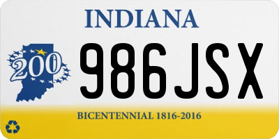 IN license plate 986JSX
