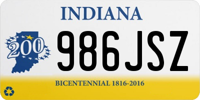 IN license plate 986JSZ