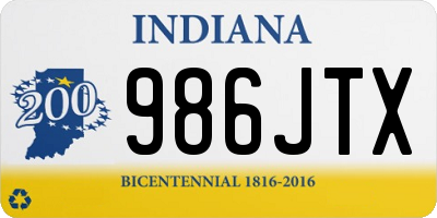 IN license plate 986JTX