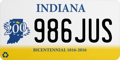 IN license plate 986JUS