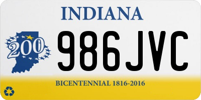 IN license plate 986JVC