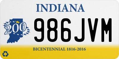 IN license plate 986JVM