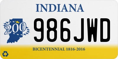 IN license plate 986JWD