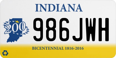 IN license plate 986JWH