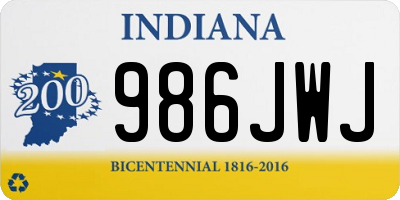 IN license plate 986JWJ