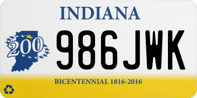 IN license plate 986JWK